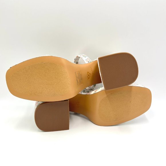 Katy Perry Size 9 The Meadow White Pink Floral Chunky Block Heel Sandals Shoes - Picture 9 of 15